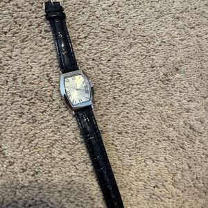 Elegant Black Leather Men's Watch
